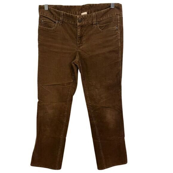 J. Crew Brown Favorite Fit Corduroy Pants Cords Straight Leg Women's Size 6S Sho - Picture 1 of 8